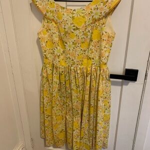 Floral Yellow and White Tea Dress